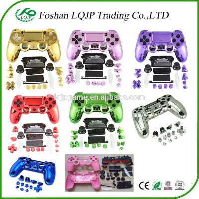 chrome plastic matte glossy crystal full controller shell with small parts for ps4 controller housing shell shells