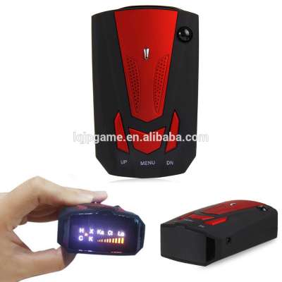 LQJP Car Radar Detector V7 Radar Detector 16 Band 360 Laser Speed Detector W/English Russian Voice Red